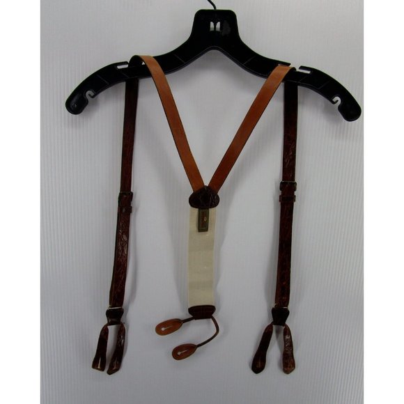 Trafalgar Other - VINTAGE Trafalgar Suspenders Pebbled Leather Braces Buckle Adjustable